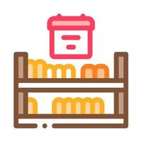 cheese shelf counter icon vector outline illustration