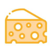 ilustración de contorno de vector de icono de barra de queso triangular grueso