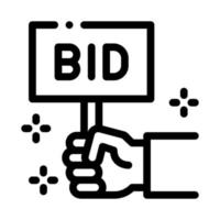 bid sign icon vector outline illustration