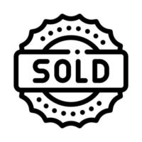 mark sold icon vector outline illustration