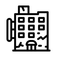 crack on residential building icon vector outline illustration