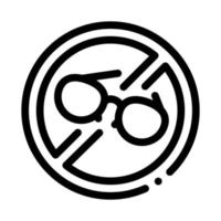 prohibición de llevar gafas icono vector ilustración de contorno
