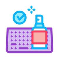 keyboard disinfection from computer icon vector outline illustration