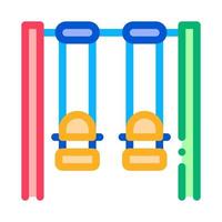 two swings for children icon vector outline illustration