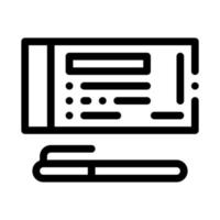 to fill out check with pen icon vector outline illustration