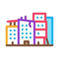 destroyed high-rise buildings icon vector outline illustration