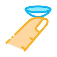 lens on finger icon vector outline illustration