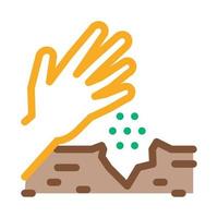 sowing seeds in ground icon vector outline illustration