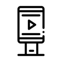 video advertising on phone icon vector outline illustration