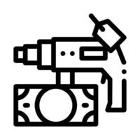 drill tool to pawnshop for money icon vector outline illustration