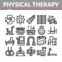 Physical Therapy And Recovery Icons Set Vector