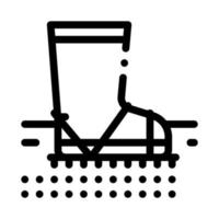 aeration ground with boot icon vector outline illustration
