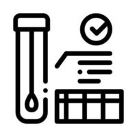 affirmative test tube material results icon vector outline illustration