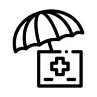 atención médica bajo paraguas icono vector ilustración de contorno