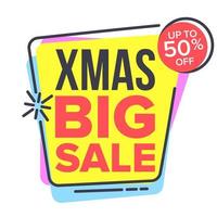 Christmas Big Sale Sticker Vector. Spring Bright Design. Promo Icon. Price Tag Label. Isolated Illustration vector