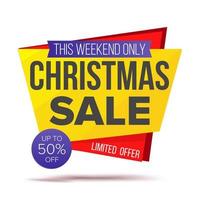 Xmas Special Offer Sale Banner Vector. Holidays Sale Announcement. Isolated On White Illustration vector
