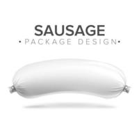 Realistic Sausage Package Vector. Empty Polyethylene Food Packaging. Isolated Illustration vector