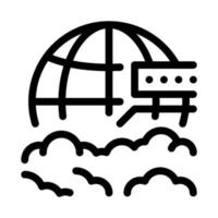 cloud science icon vector outline illustration