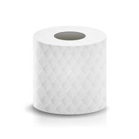 vector de rollo de cinta de papel. la higiene del baño. papel higiénico 3d en blanco. toalla de cocina de embalaje, ilustración aislada de rollo de papel higiénico