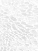 Defocus blurred transparent white colored clear calm water surface texture with splashes and bubbles. Trendy abstract nature background. Water waves in sunlight with copy space. White water shine photo