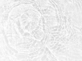 Defocus blurred transparent white colored clear calm water surface texture with splashes and bubbles. Trendy abstract nature background. Water waves in sunlight with copy space. White water shine photo