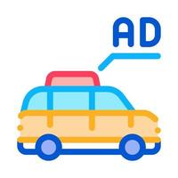 anuncio en la ilustración de contorno de vector de icono de signo de coche