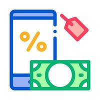 money phone pledge icon vector outline illustration