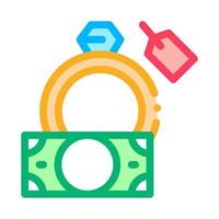 delivery of precious ring to pawnshop icon vector outline illustration