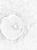 Defocus blurred transparent white colored clear calm water surface texture with splashes and bubbles. Trendy abstract nature background. Water waves in sunlight with copy space. White water shine photo
