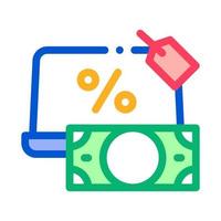 give laptop to pawnshop icon vector outline illustration