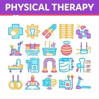 conjunto de iconos de terapia física y recuperación vector