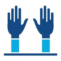 Exam Gloves Glyph Two Color Icon vector