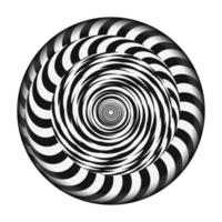 Radial Spiral With Rays. Vector Psychedelic Illustration. Twisted Rotation Effect. Black And White Vortex Background.