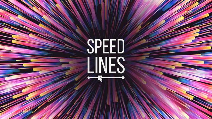 Speed Lines Vector. Starburst Effect. Burst Background. Glowing Rays Colorful Lines. Illustration