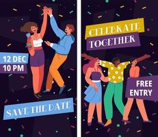 Celebrate together on free entry party banners vector