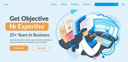 HR expertise, get objective opinion, website page vector