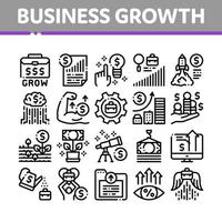 Business Growth And Management Icons Set Vector