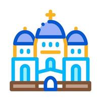 christian temple with domes icon vector outline illustration