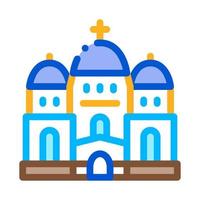 christian temple with domes icon vector outline illustration