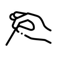 hand making acupuncture icon vector outline illustration