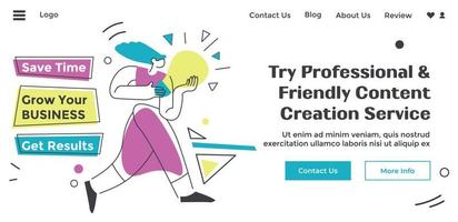 Try professional friendly content creation service vector