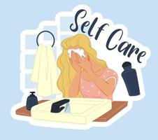 Self care cosmetic products and beauty routine vector