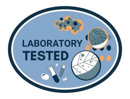 Laboratory tested, label or emblem for product vector