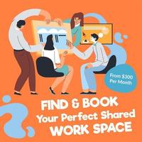 Find your perfect shared work spaces, banners vector