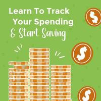 Learn to track your spending and start saving vector