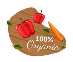 comida orgánica y natural, pimientos y zanahorias vector