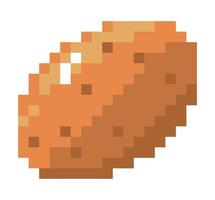 Pixelated vegetable, potato icon 8 bit pixels vector