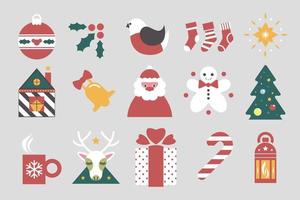 vector de iconos de celebración de navidad y año nuevo