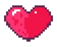 Pixelated heart for game interface, play life vector