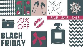 Black friday sale, 70 percent off price banner vector